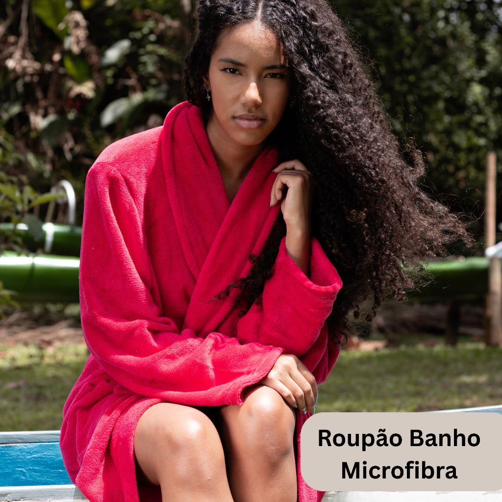 Roupão de Banho Microfibra Soft Adulto Tamanho Único Antialérgico com Bolsos – Camesa