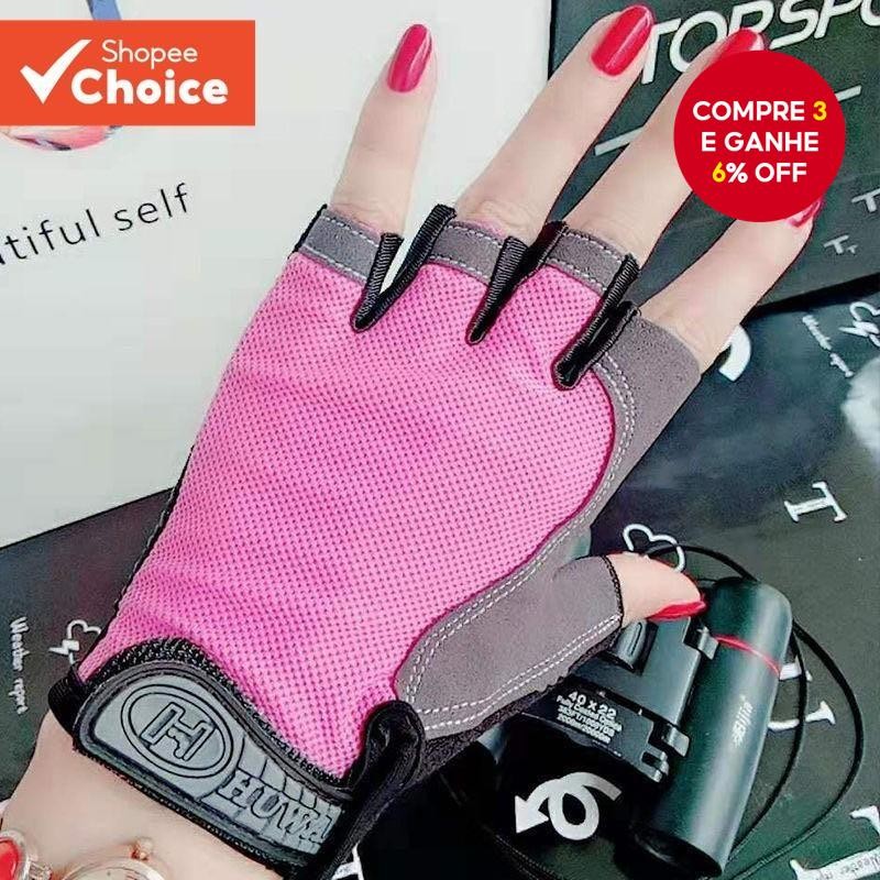 Bicicleta Equitação Meio Dedo Luvas Para Mulheres Antiderrapante Estilo Ao Ar Livre Levantamento De