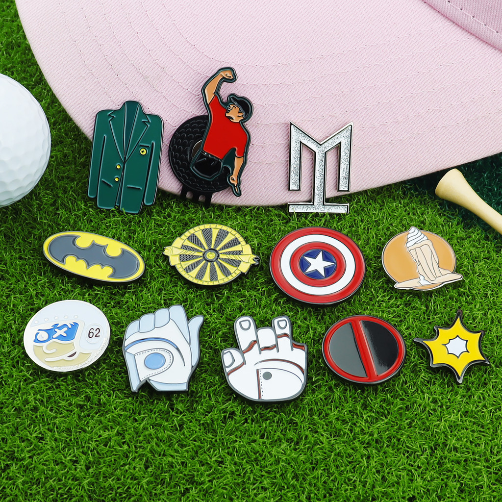 Golf Ball Marker Hat Clip Metal Magnetic Hat Clip with Enamel Ball Marker KBAT