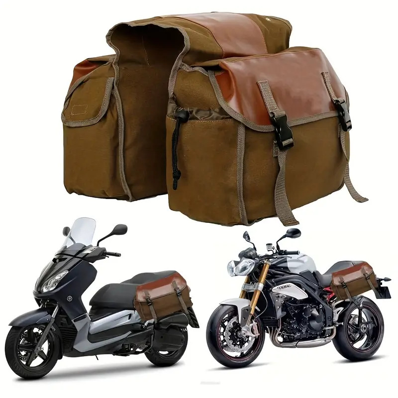 2-em-1 Multifuncional Bicicleta Bolsa Lateral, Durável Lona Poliéster Fibra, Alça Ajustável