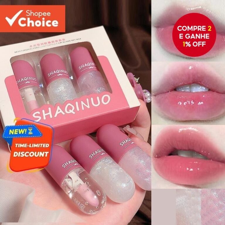 Conjunto De 3 Peças De Óleo Labial Hidratante SH