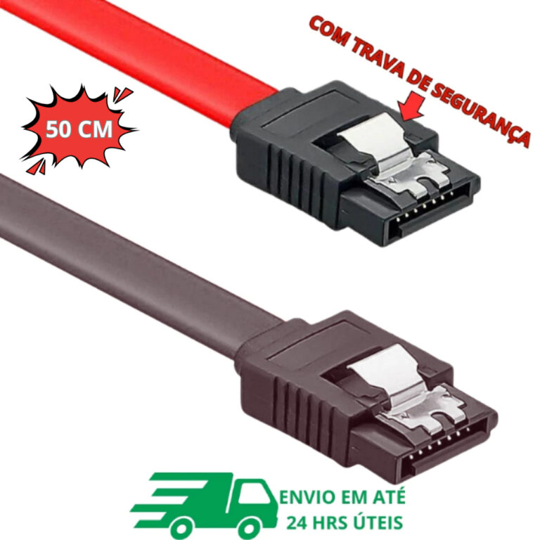 Cabo SATA de Dados 50cm Com trava 6Gb/s SATA 3 Ori