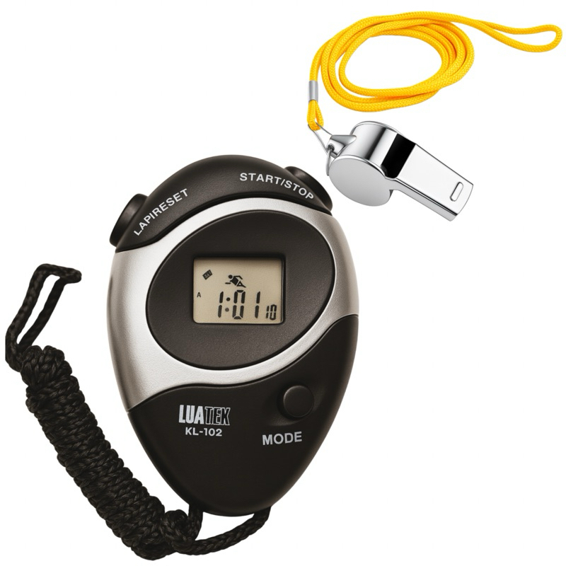 Kit Cronômetro Digital Cordão Apito De Arbitro Juiz Esporte 105 Decibéis