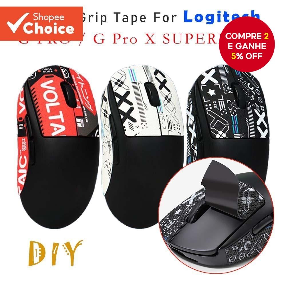 Fita Adesiva Para Mouse Logitech G Pro X SUPERLIGHT , Adesivo Antiderrapante , Suga Suor Compatível