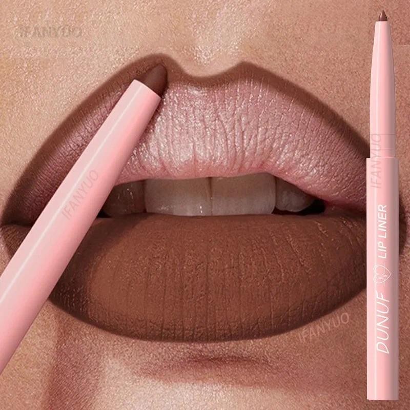 Lápis Delineador Labial Com Ponta Cônica De Longa Duração Fosco Cremoso Plumping Mancha À Prova Dágu