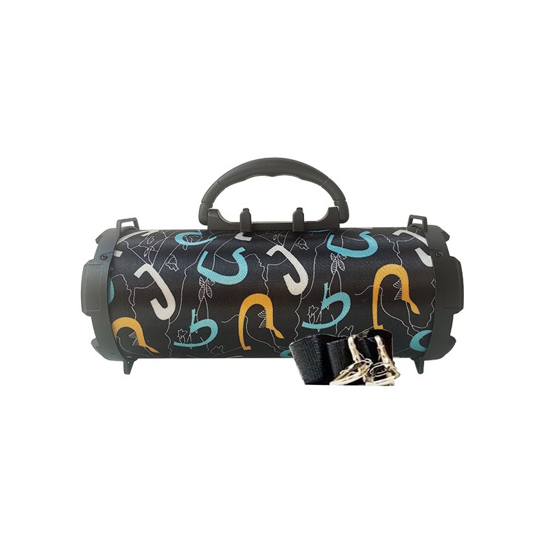 CAIXA D-P14 PRETA DESENHADA CARTÃO SD – RÁDIO FM INTEGRADO