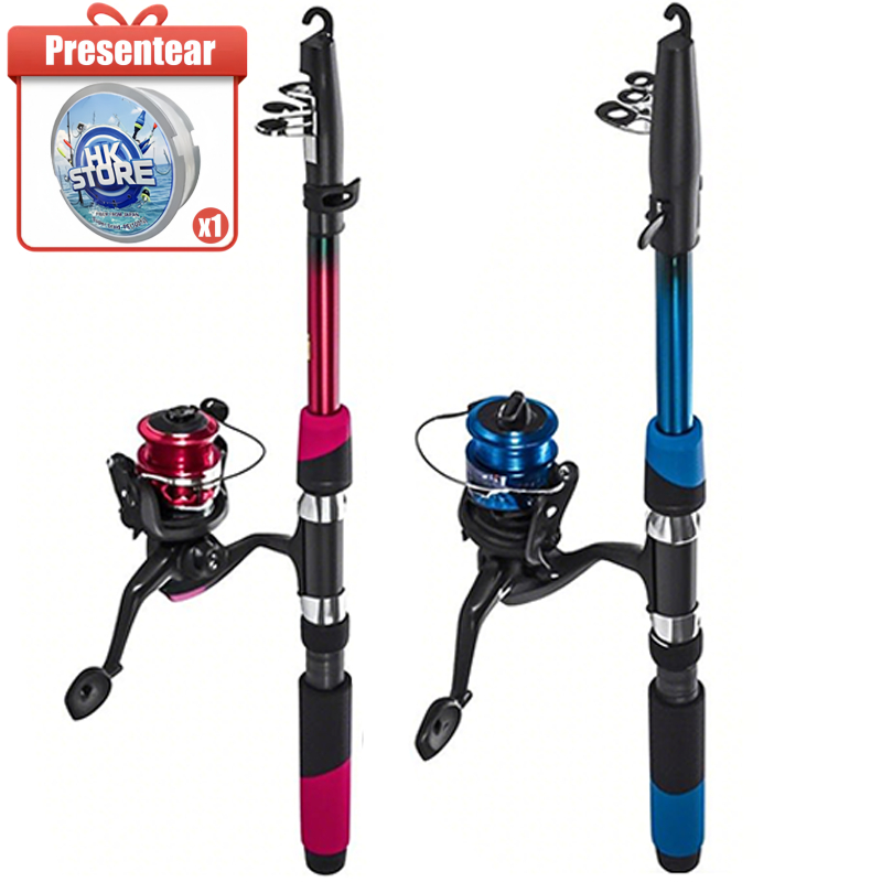 Varas De Pesca 60-120lbs Completo Com Carretel Esportes Ao Ar Livre Baixo Portátil Linha