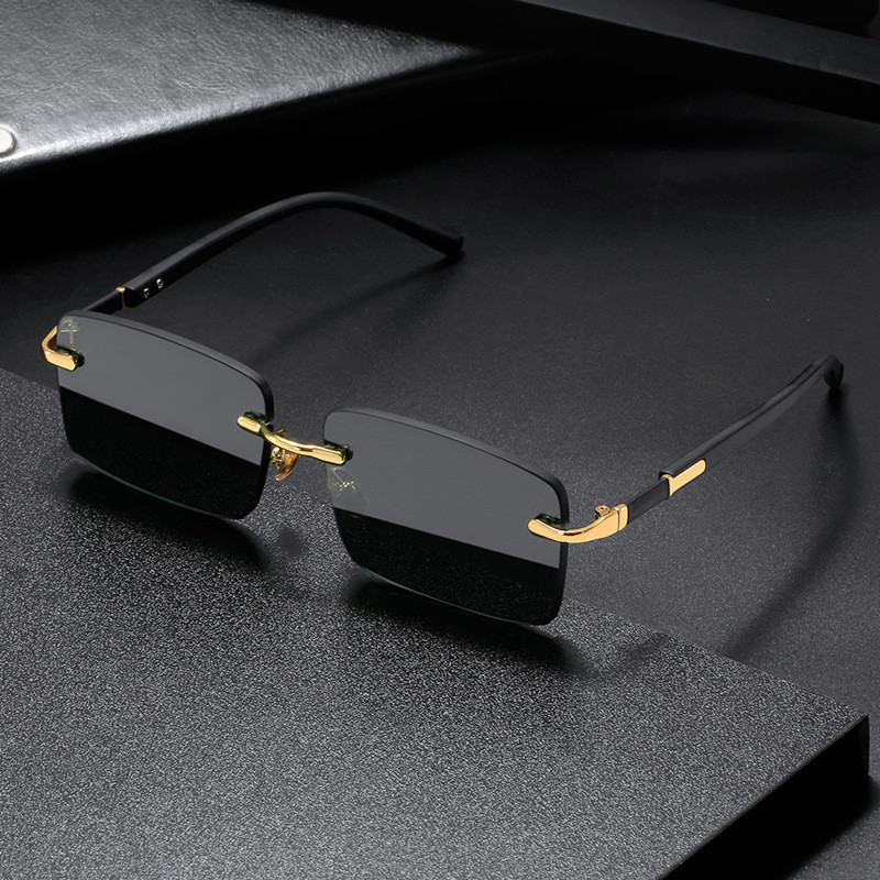 Óculos De Sol Sem Aro Para Mulheres/Homens Senhora Moda Gradiente Lentes Designer UV400 Tons