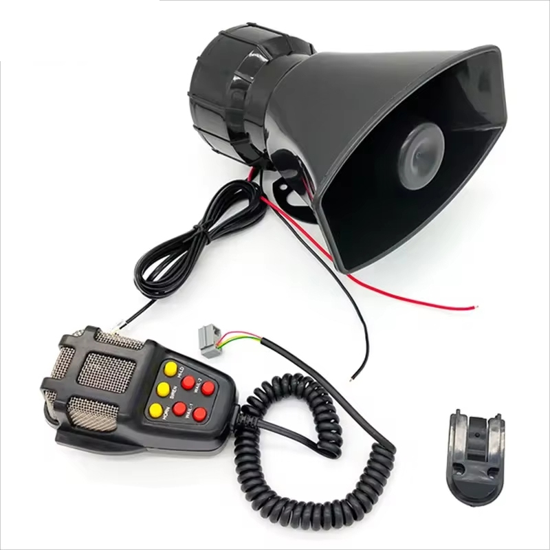 7-Som Alto Alarme De Aviso De Carro Caminhão-Falante 12V Sirene Chifre De Ar Megafone Polícia Bombei