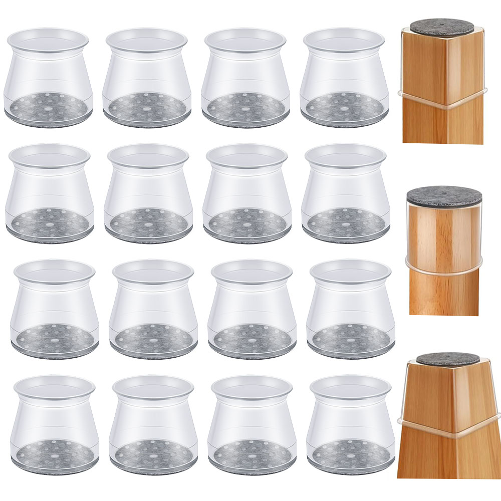 16 Protetores De Chão Para Pernas De Cadeira , Tampas De Almofadas De Móveis De Feltro De Silicone P