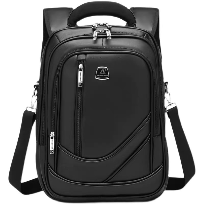 Bolsa Mochila de Couro Universitária Unissex Grande Reforçada