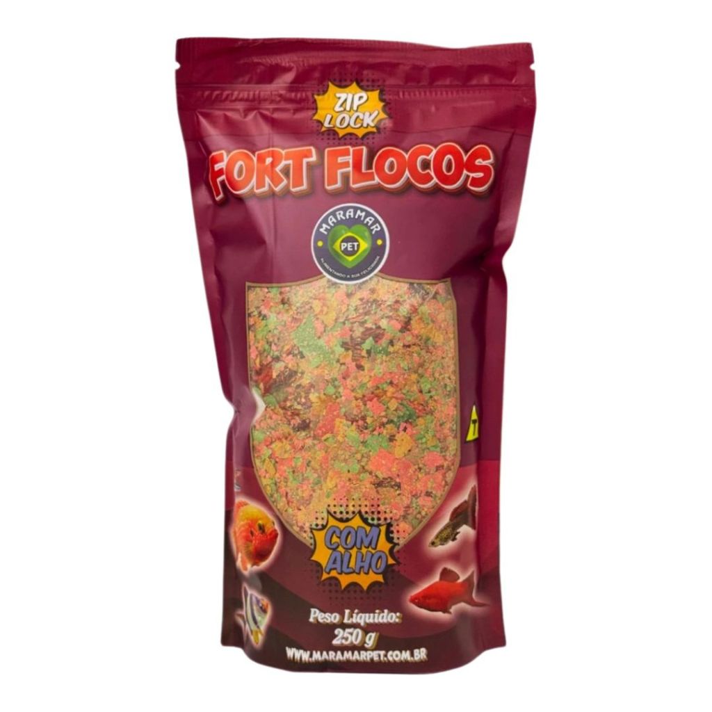 Ração Para Peixes Fort Flocos Básica 250g Maramar