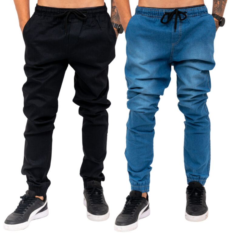 Kit 2 Calças Jeans Camuflada Masculina Jogger C/ 