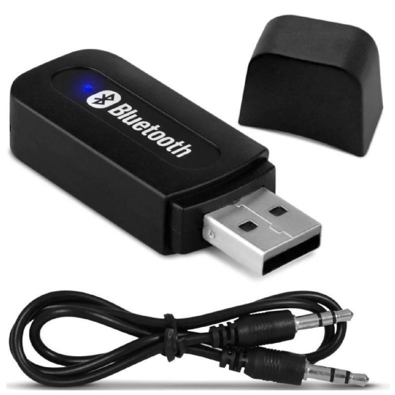 Receptor Bluetooth USB P2 Adaptador Áudio Wireless 3.5mm para Carro Som PC Auxiliar Música