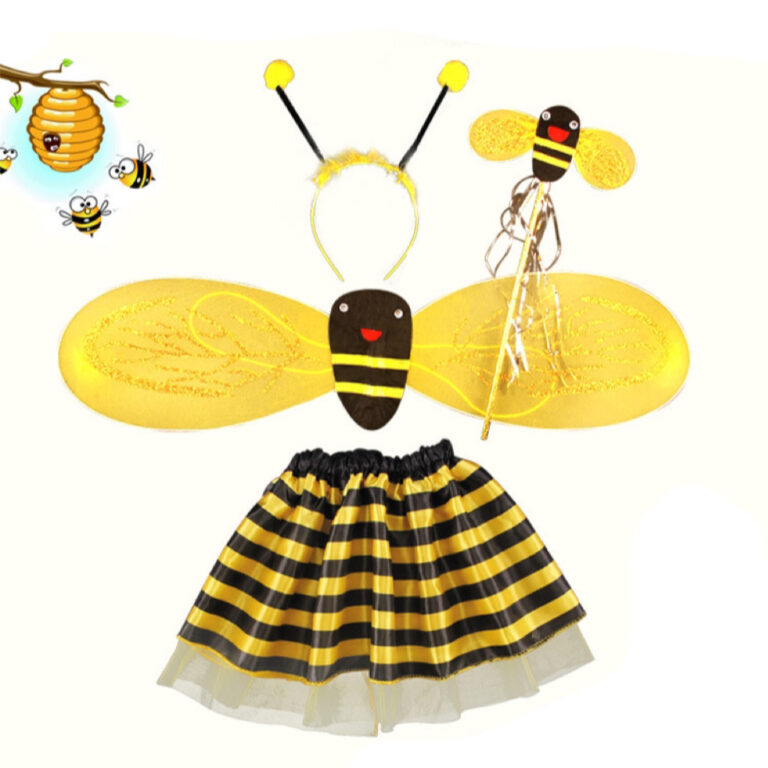 Fantasia De Abelha Kit Abelhinha Asa Varinha Tiara