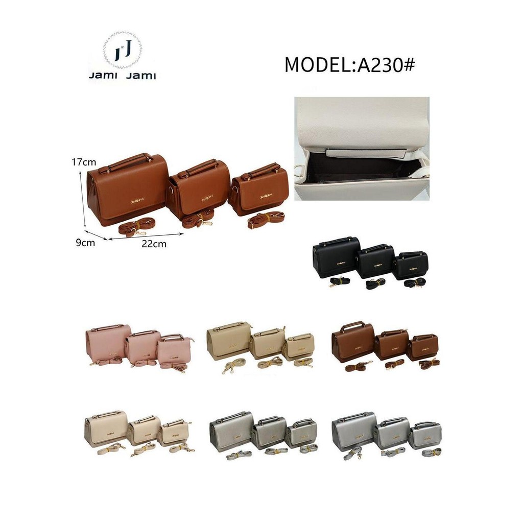 Kit de 3 Bolsas Transversal Tiracolo Feminina com Alça Lateral Faixa de Mão Couro A230 DONG