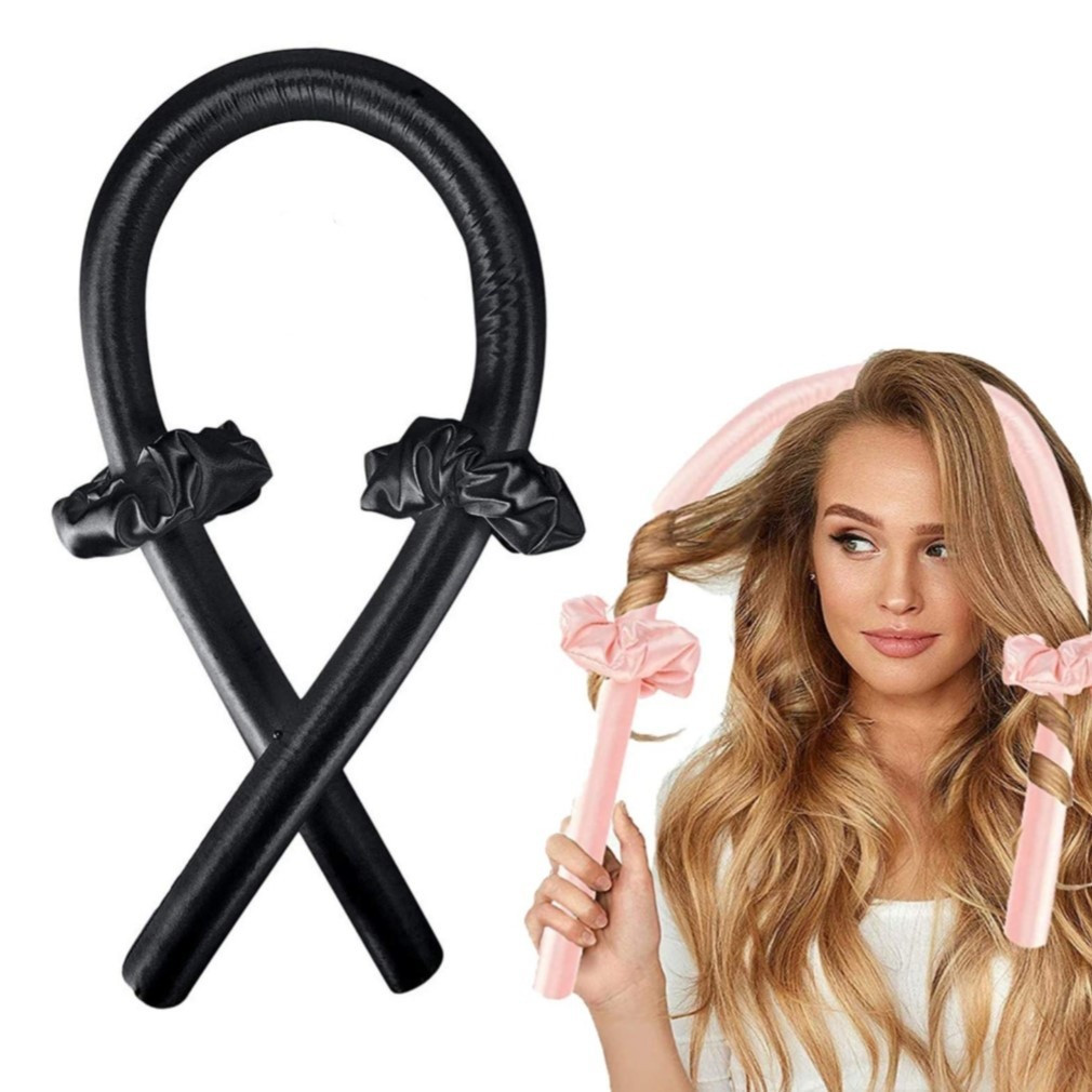 Conjunto De Modelador De Cachos De Cetim (Sem Onda Térmica) + Faixa De Cabelo