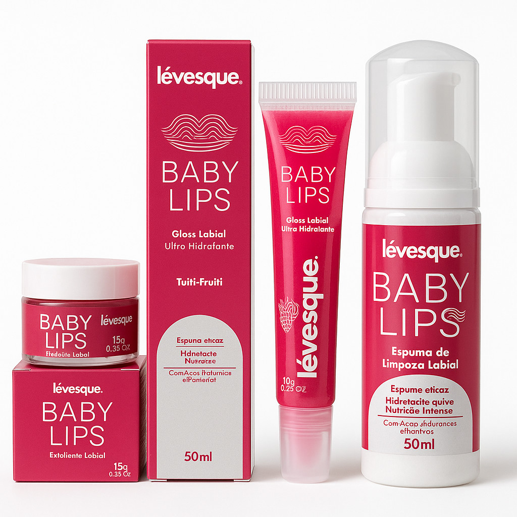 Kit Labial Baby Lips Gloss Esfoliante Espuma Tuti Frutti Hidratação Skincare Maquiagem Boca Ressecad