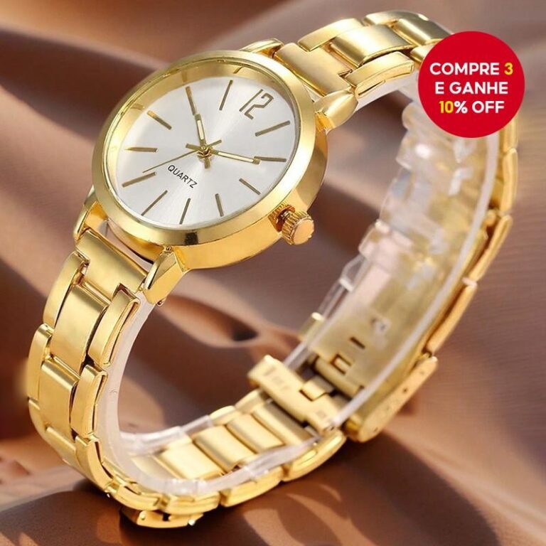 Relógio Feminino Elegante : Pulseira De Aço Inox