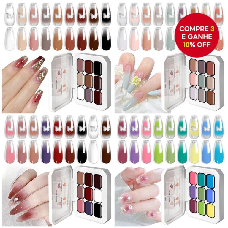 Conjunto De Paleta De Pigmentos De Esmalte 9 Em 1 