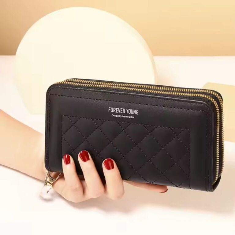 Carteira Feminina Grande Dupla Divisórias Zíper 