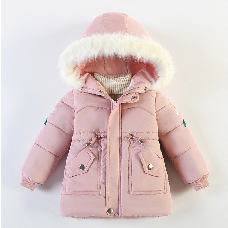 Casaco de Inverno para Meninas com Capuz Grosso Moda Macacão de Neve 3 4 5 6 Anos Bebê Crianças Park