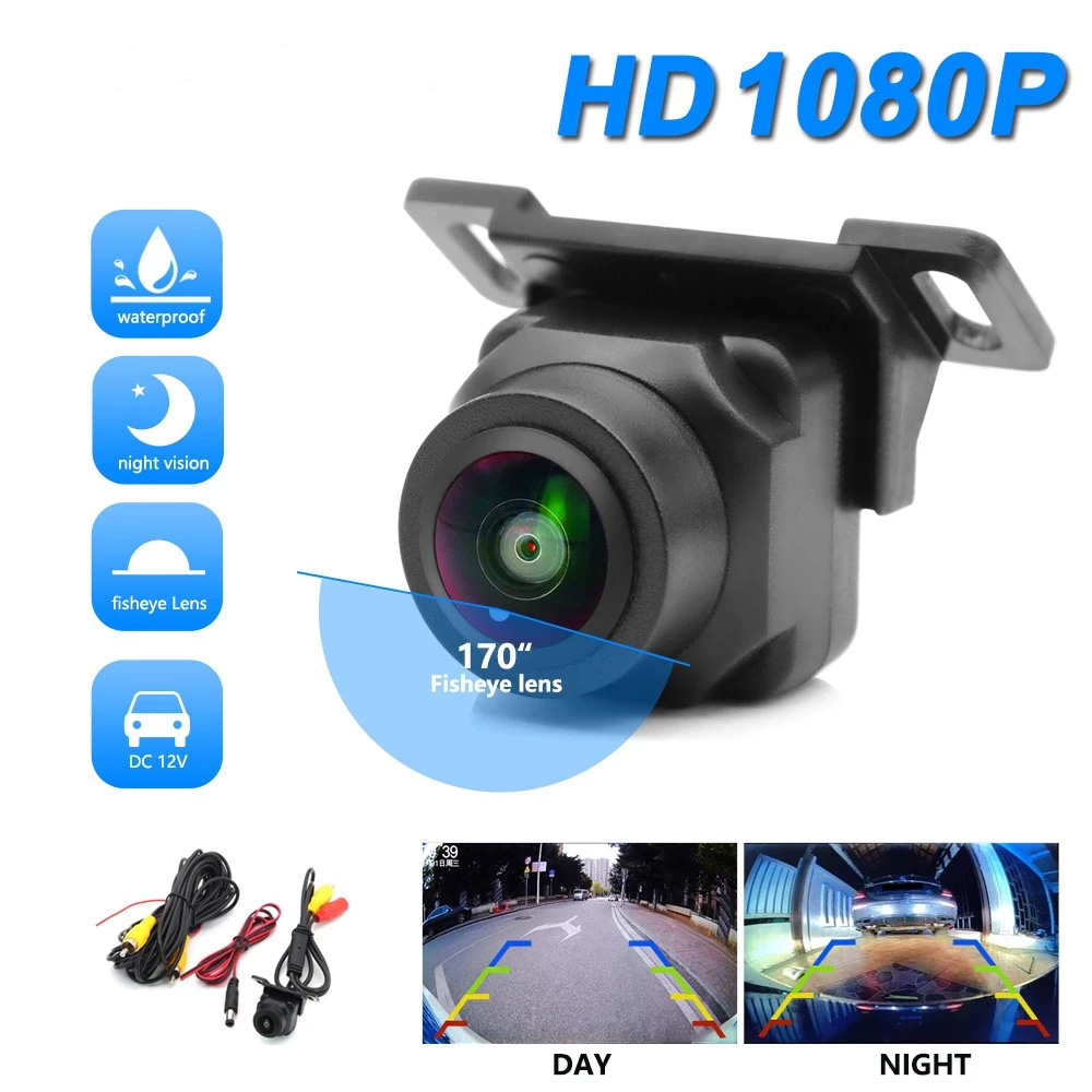HD 1080P lente olho de peixe CCD visão noturna estrela para câmera de ré automotiva para monitor de