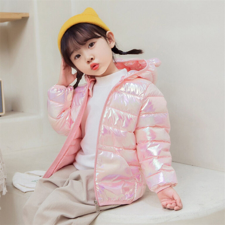 Jaqueta com Capuz para Meninas Bebês de Inverno e