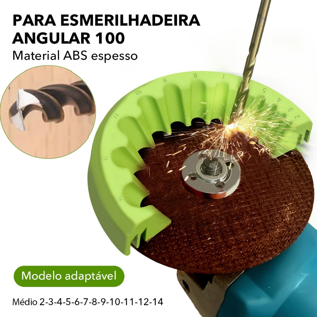 Afiador De Broca Elétrico , Gabarito Afiador de Broca em Esmerilhadeira 3,94 | Disco de 100 mm