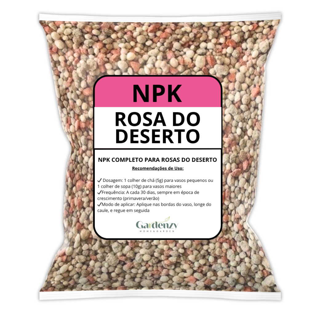 Adubo Fertilizante P/ Rosa do Deserto NPK + Micronutrientes Granulado 1kg / 3kg – Floração Intensa