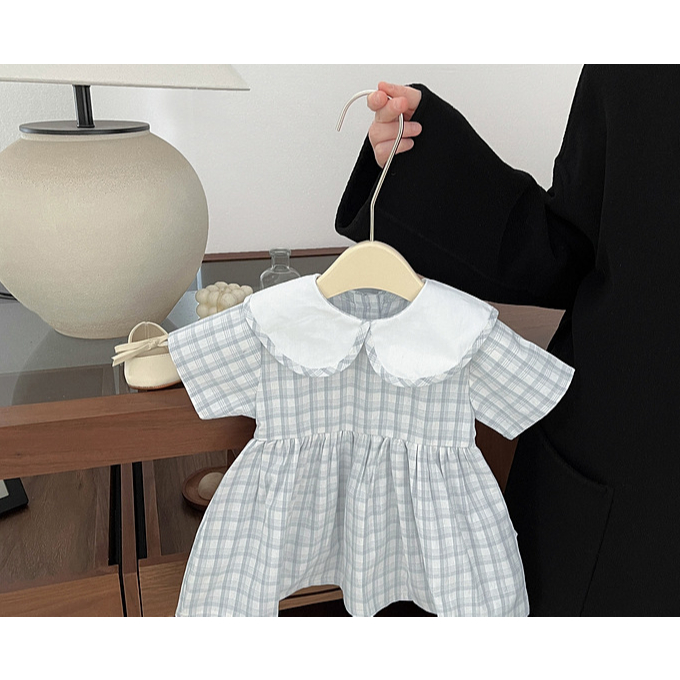 2025 verão meninas saia xadrez moda vestido de go