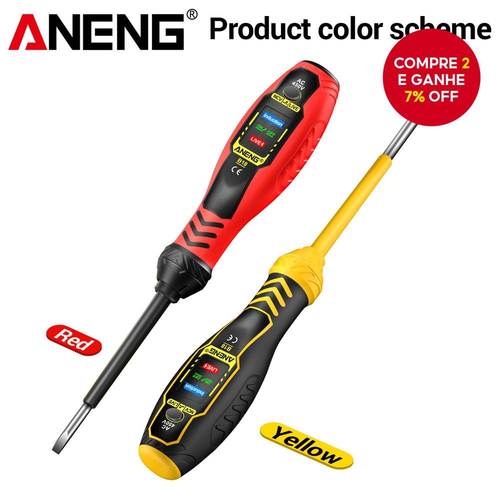 Chave De Fenda ANENG B18 E Caneta Testadora De Tensão-Medidor De Indução NCV AC 450V Com Indicador D