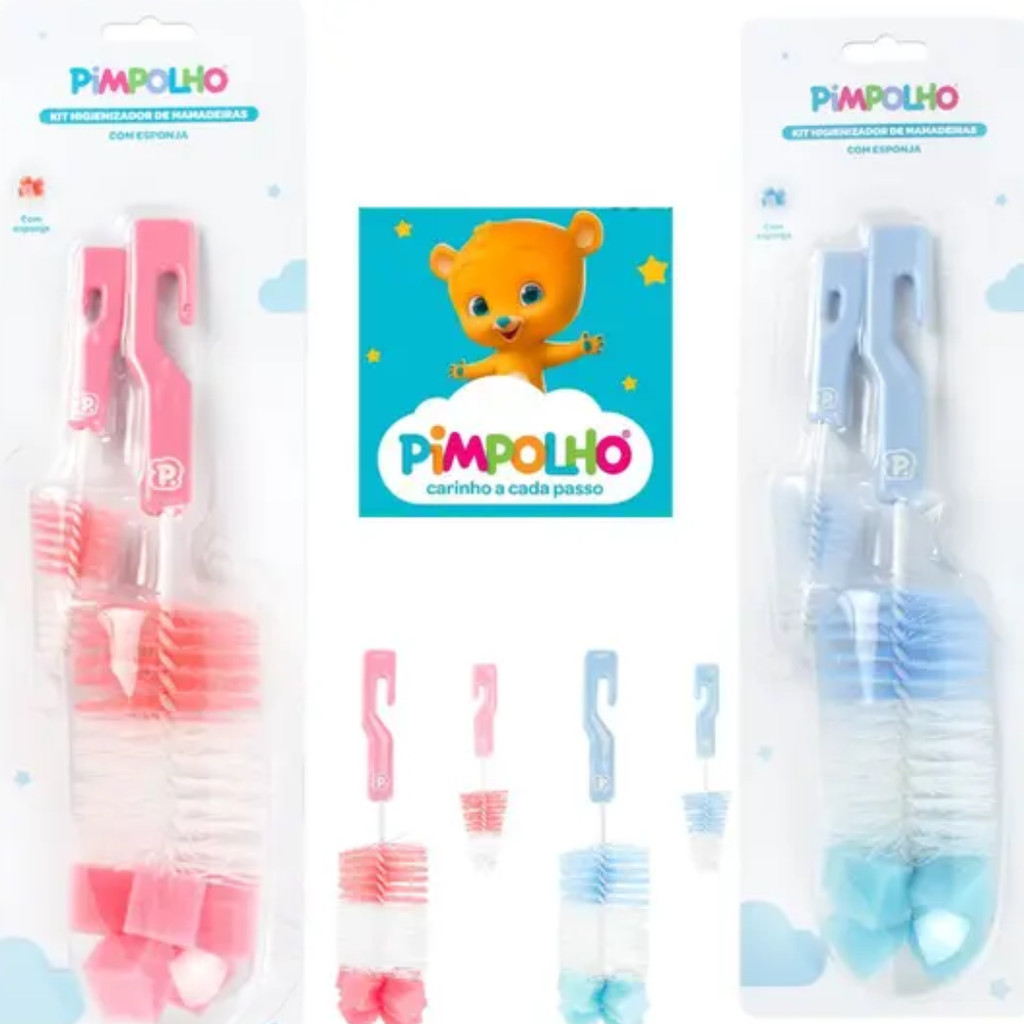 Kit Escovas Para Mamadeiras E Canudos Pimpolho