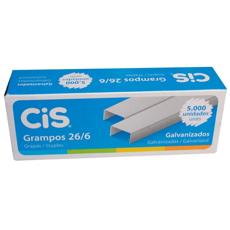 Grampo galvanizado 26/6 com 5000 unidades Cis