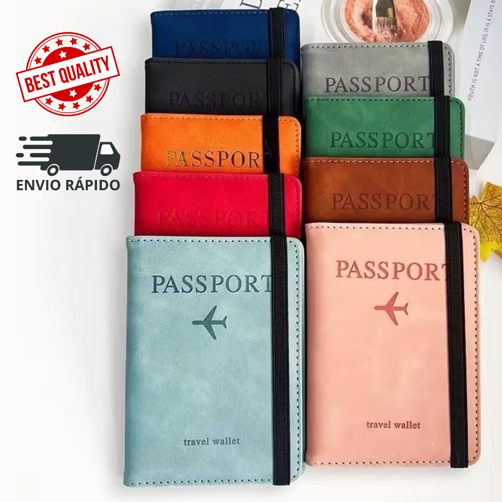 Porta Passaporte Documentos Cartões Cédulas Viagem Alta Qualidade