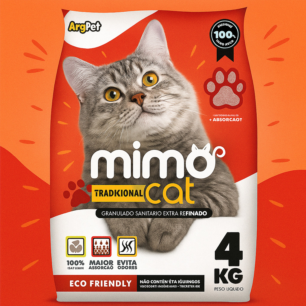 Areia Sanitária 1 a 5 Pacotes de  Antiodor Tira Cheiro MimoCat Gatos Tradicional 100% Natural
