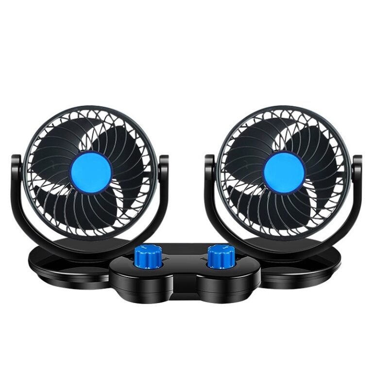 Ventilador de cabeça dupla para carro 12V DC 360