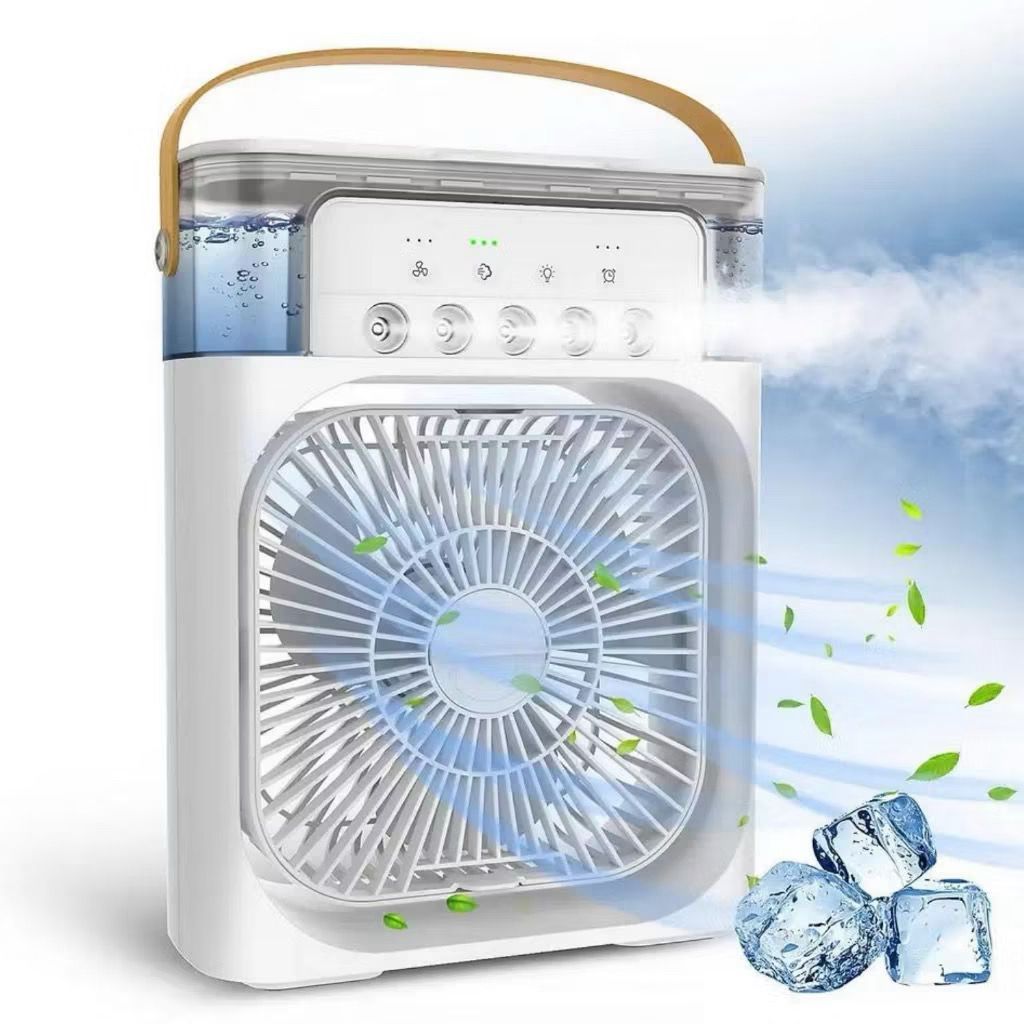 Mini Ar Condicionado Umidificador Ventilador Portátil USB Led Quarto Sala De Estar Escritório Mesa T