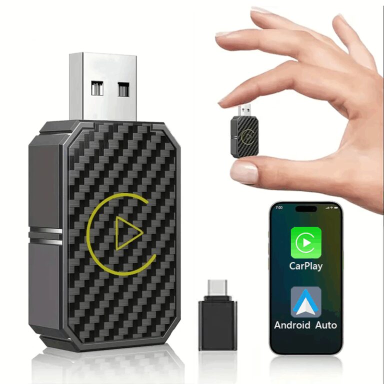 Adaptador USB 2 em 1 para CarPlay sem fio e Androi