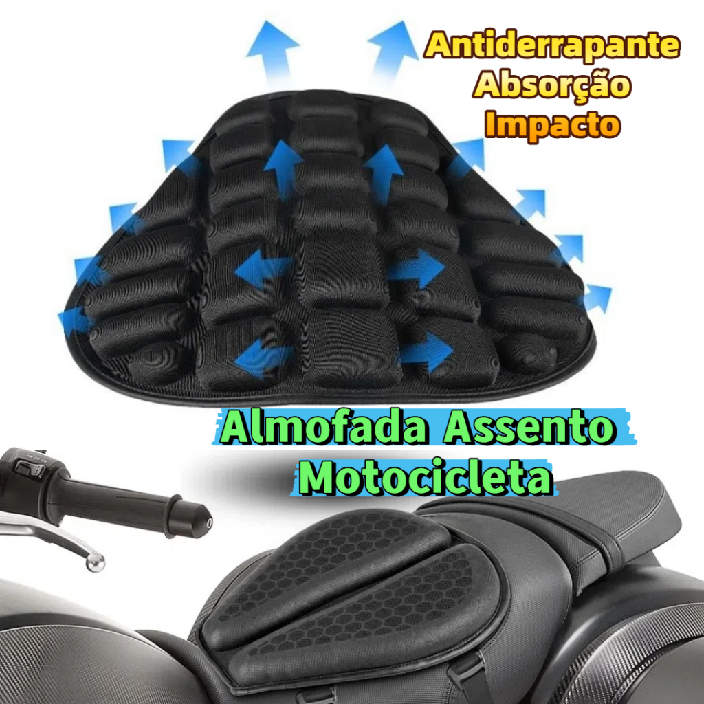 3D Universal Assento Motocicleta Confortável EVA Espessura Almofada Antiderrapante Proteção Solar Al