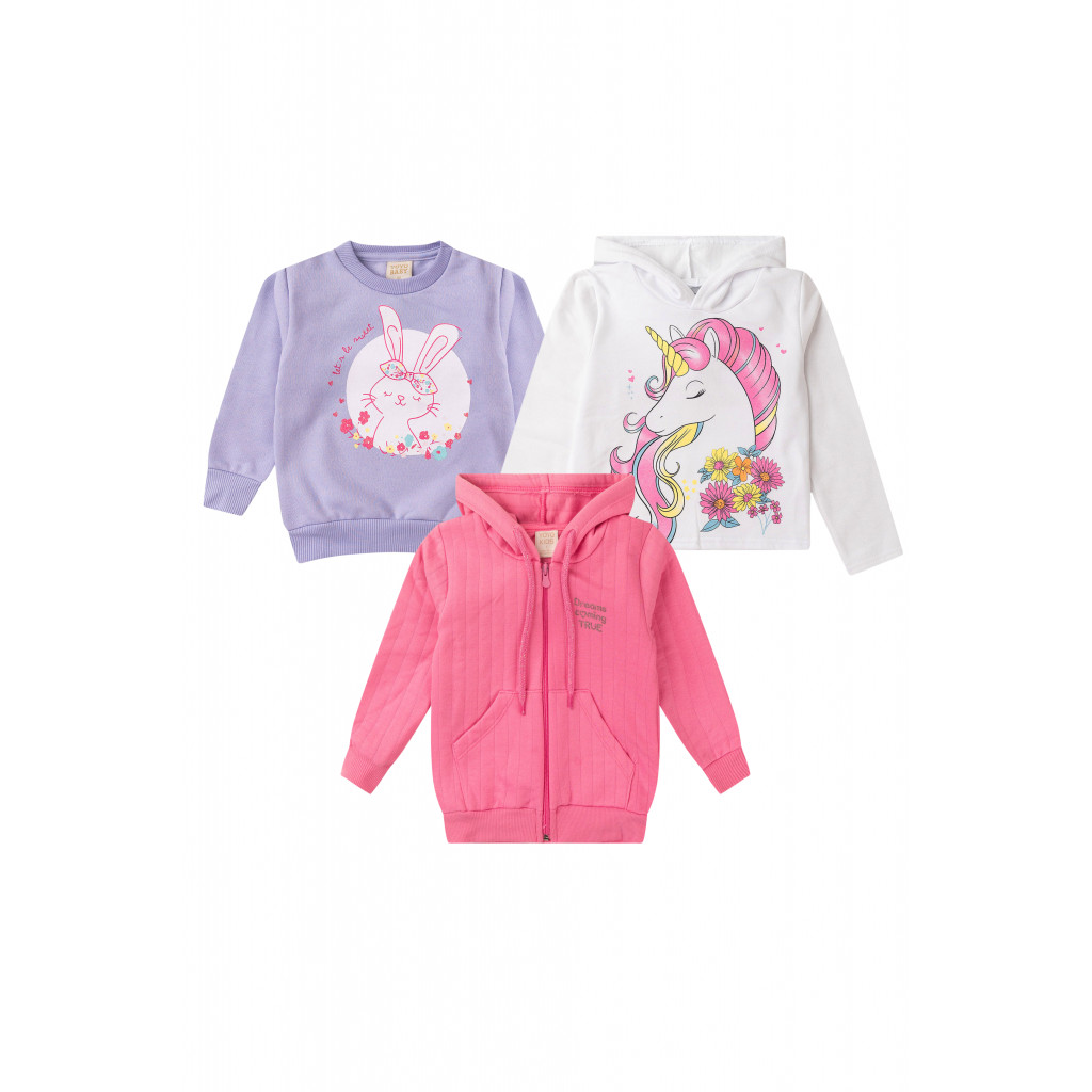 Kit Sortido 3 Casaco – Jaqueta Infantil Feminino Avulso