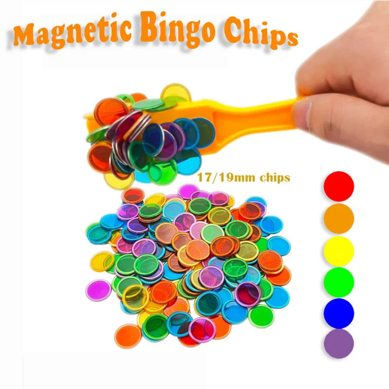 Bastão De Bingo Magnético Montessori Com Chips De Metal , Jogo Familiar , Contagem De Cores , Classi