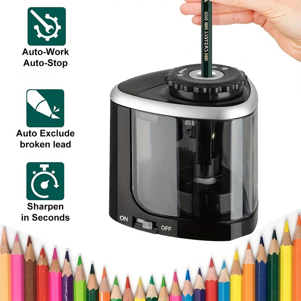 Apontador De Lápis Elétrico Automático-Design De Mesa Para De 6-8 Mm-Perfeito Estudantes E Uso Em Es