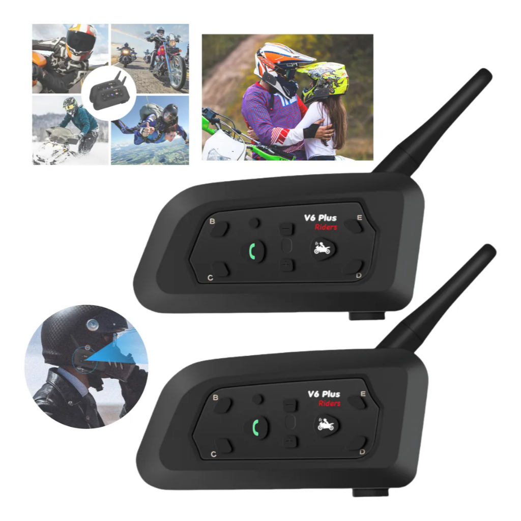 SOARFLY V6Plus intercomunicador para capacete 2 pacote Bluetooth fone para capacete de moto Redução