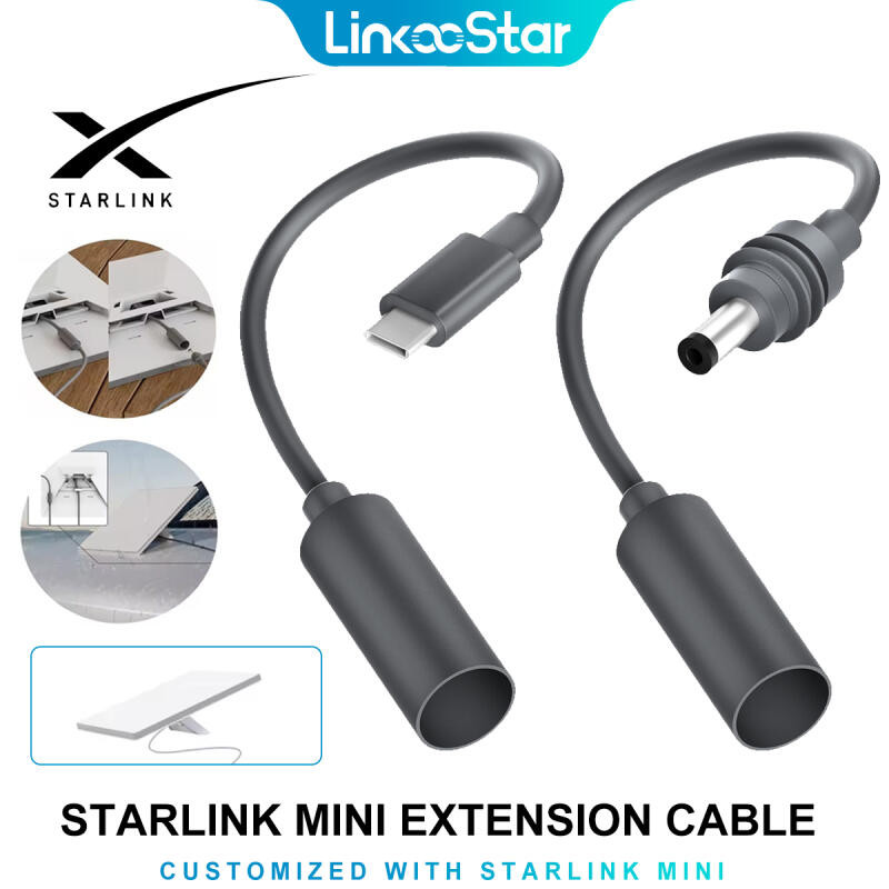HdoorLink Para Starlink Mini Tipo C/DC Adaptador De Cabo De Extensão Fêmea Com Plugue De Design À Pr