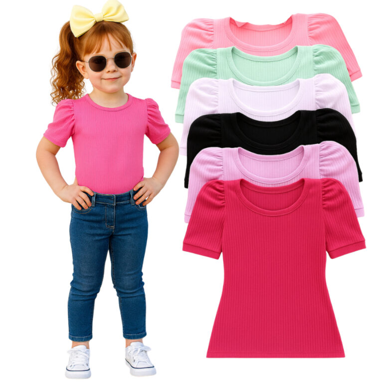 Kit 3 Blusinhas Infantis Femininas Manga Princesa 