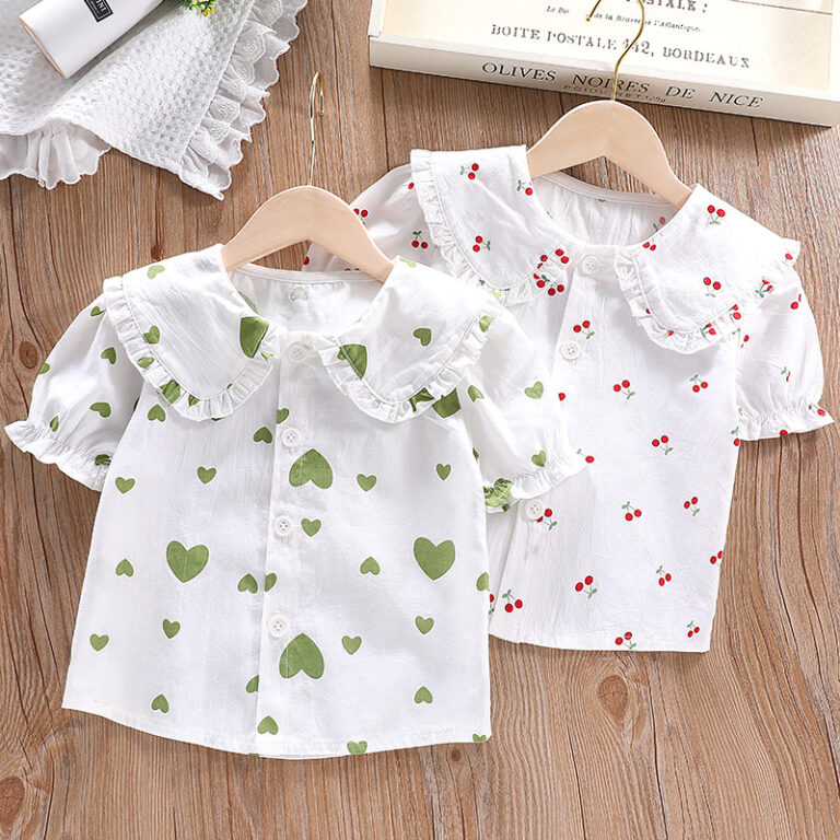 Meninas camisas de manga curta camisas de fundo da