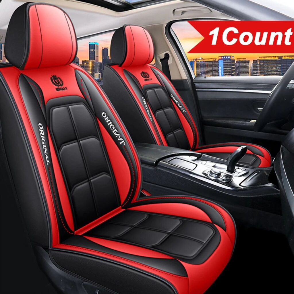Capa De Assento Universal De Couro PU Premium Para Carro , 1 Peça Frontal Ou Conjunto Completo De Al