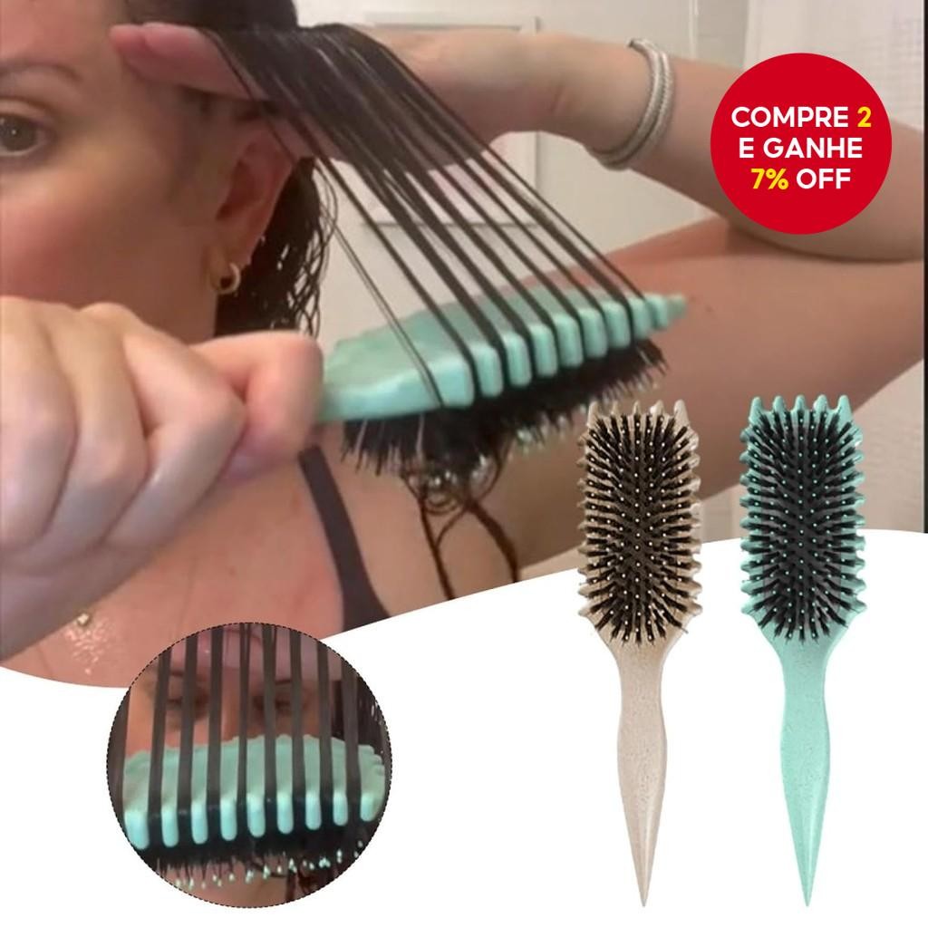 Pente Flexível De Dentes Macios , Escova Portátil Para Modelar Cabelos Suavizar E Cuidar Do Couro Ca