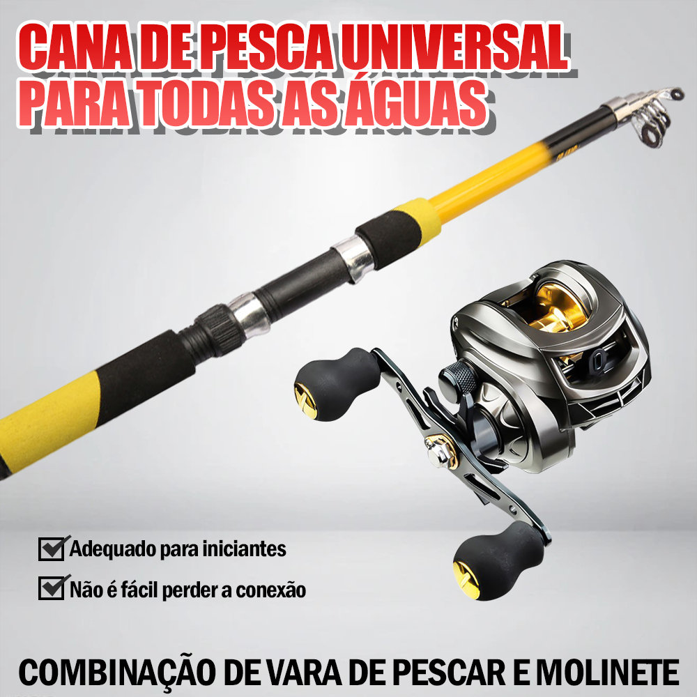 KIT De 2 Peças Inclui Vara De Pesca De Fundição Longa De 1.8 ME Carretel metal 7.2 : 1 Durável Forte